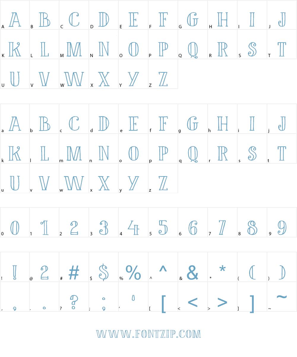 DK Douceur Font Character